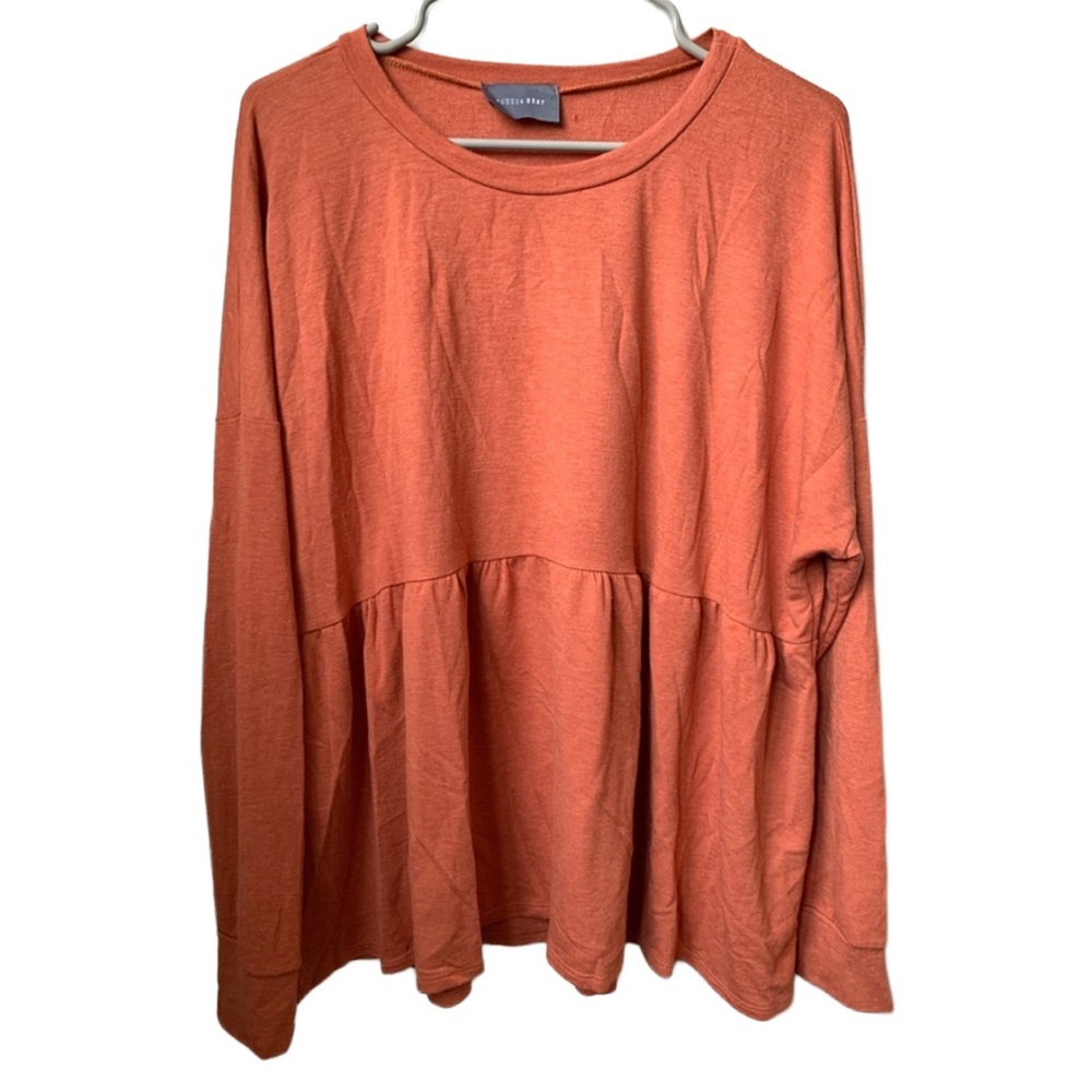 HUDSON GRAY Women’s Pumpkin Orange Blouse